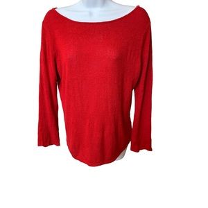 #Red, boat neck, light weight sweater.